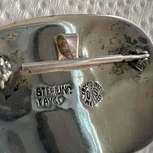 Vintage Taxco Mexico 950 Sterling Bow & Arrow Duel Overlay Pin W/ 925 Converter - Picture 4 of 9